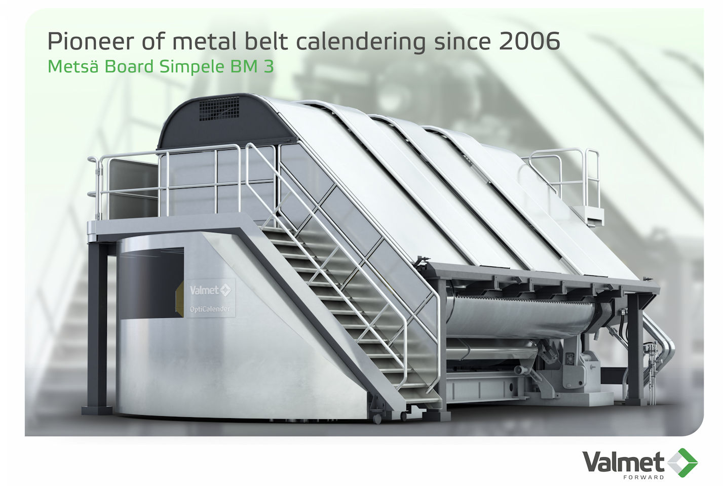 Veli-Pekka Kyllönen, Metsä Board Joutseno和Simpele Mills的副总裁和磨坊经理，收到了一个金属带压光广告牌作为十周年纪念。Valmet公司的Mika Viljanmaa发表了喜庆的演讲